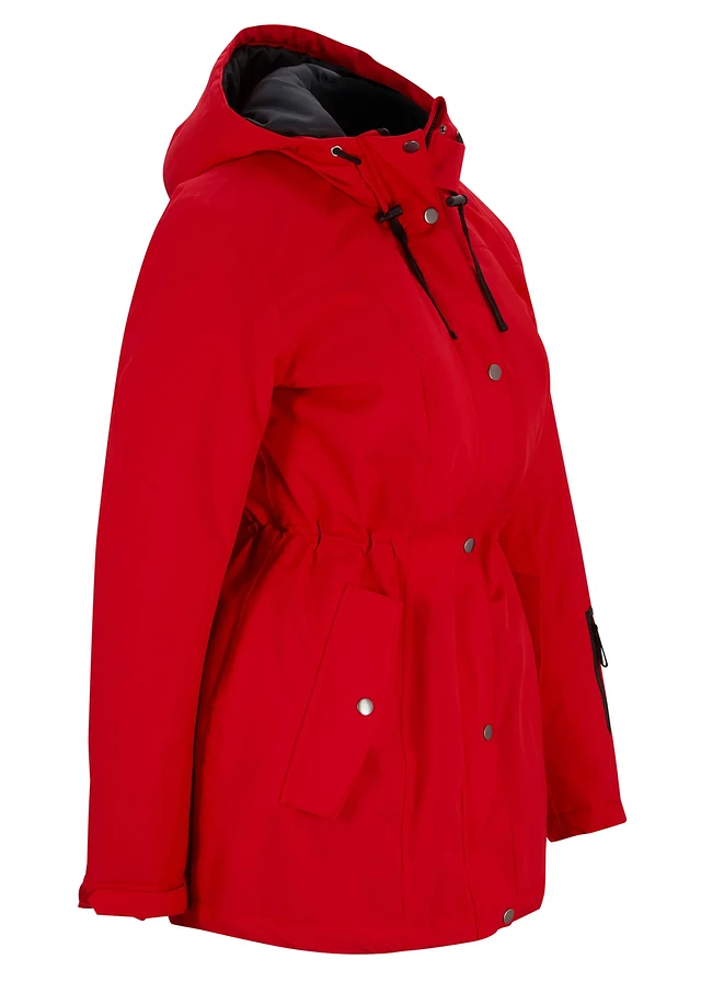 Parka technique et imperméable à capuche, Couleur: rouge profond