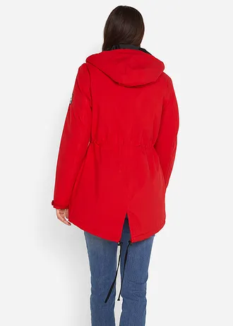 Parka funkcyjna z kapturem, nieprzemakalna • ciemnoczerwony • sklep bonprix