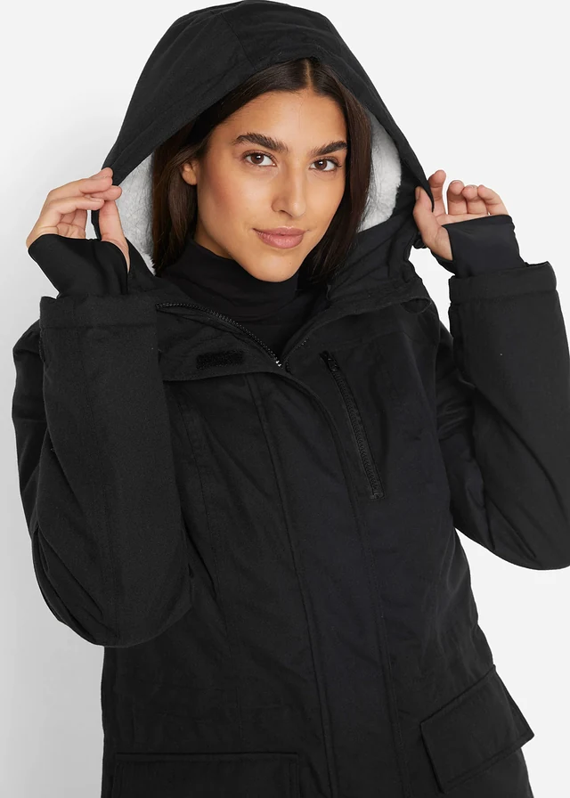 Parka imperméable avec polaire peluche dans la capuche • noir • product-page.page-title-suffix
