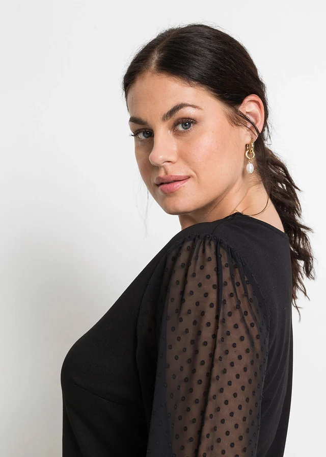 Robe en jersey de viscose mélangée • noir plus size • product-page.page-title-suffix