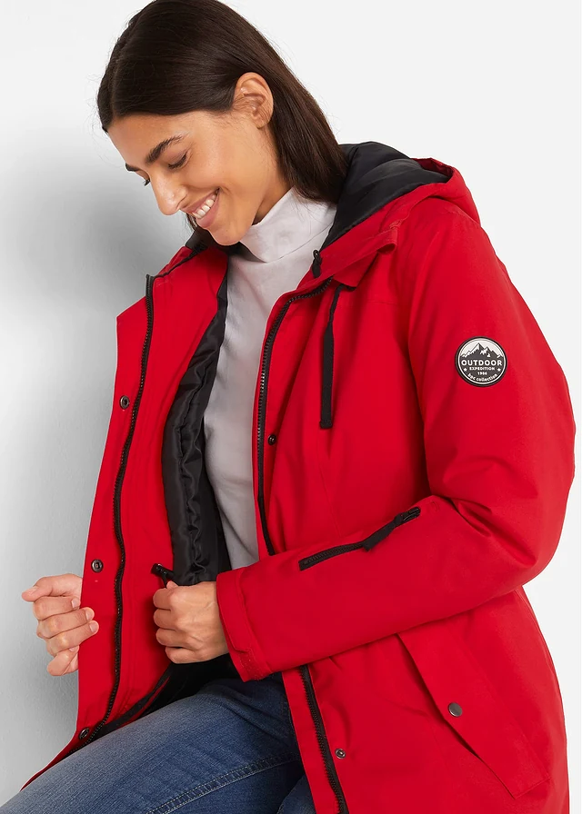 Waterdichte outdoor parka met capuchon • dieprood • product-page.page-title-suffix