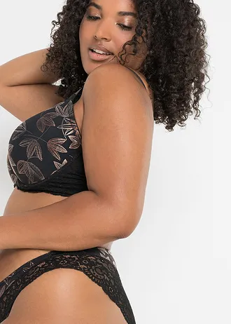 Slip met glans, Kleur: zwart - koperkleur