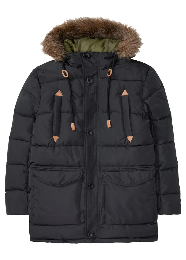 Outdoor jas met capuchon, Kleur: zwart