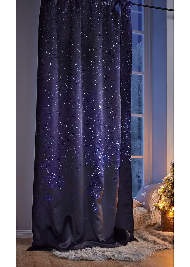 Verduisterend gordijn met print (1 stuk) • zwart/blauw • product-page.page-title-suffix