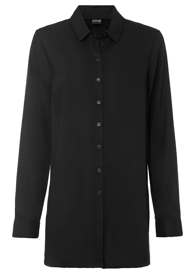 Lange overhemdblouse van viscose