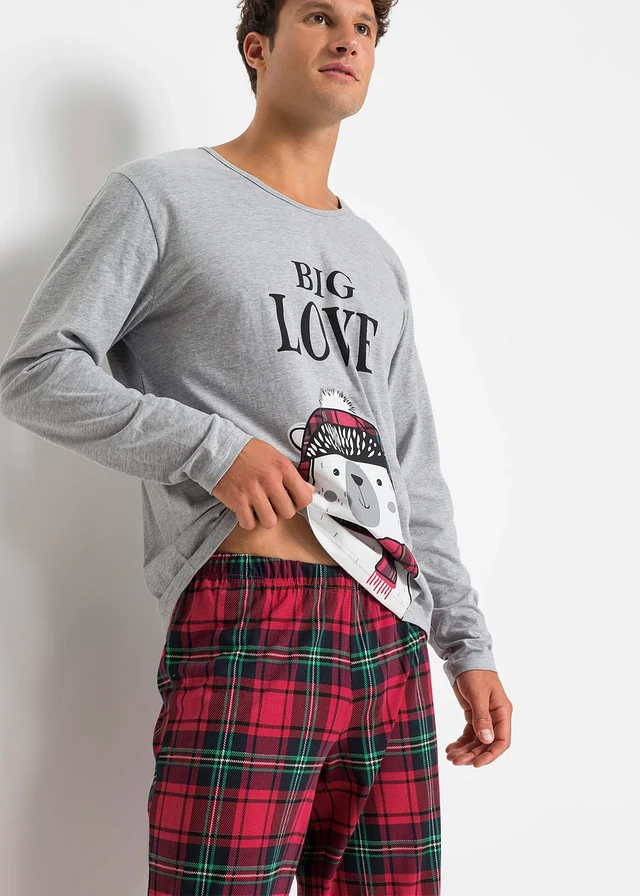 Pyjama coton manches longues • gris clair chiné • product-page.page-title-suffix