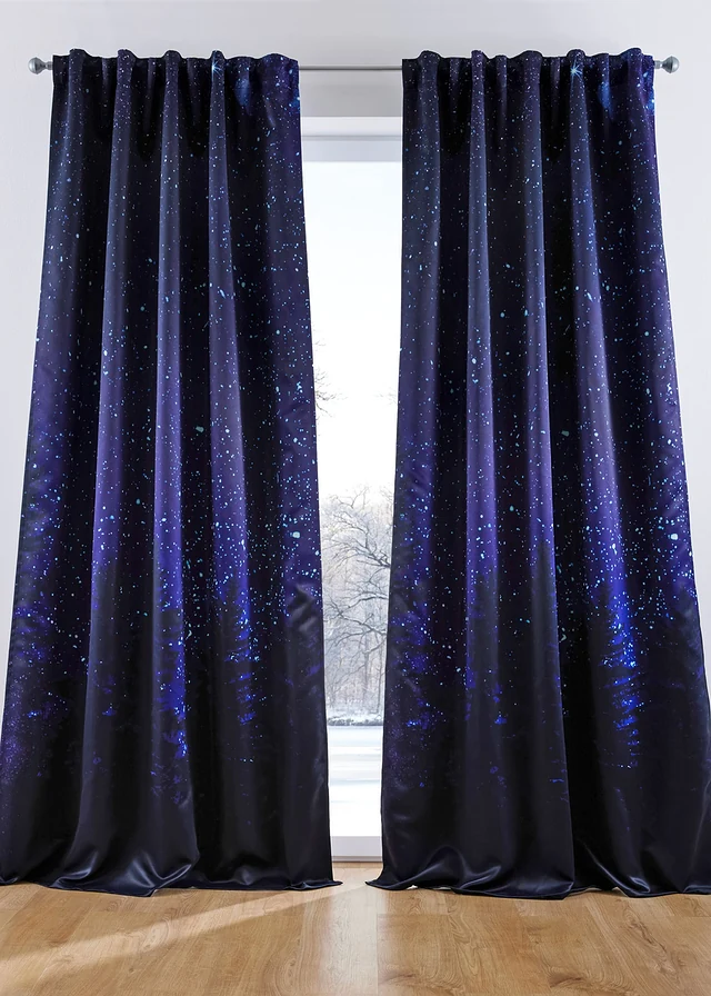 Rideau obscurcissant motif ciel étoilé (1 pce)