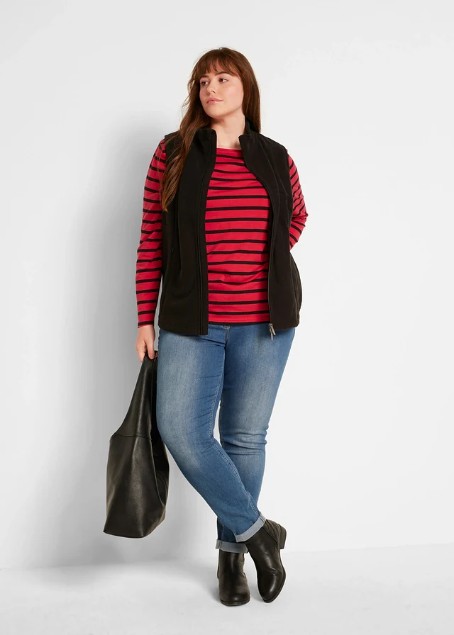Gilet sans manches en polaire avec poches, Couleur: noir