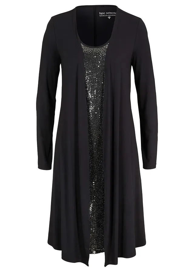 Rochie-bluză cu aspect dublu, din viscoză sustenabilă