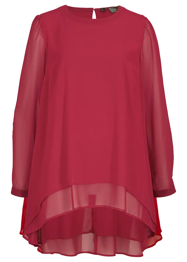 Dlouhá tunika, vzadu prodloužená • rudá • bonprix obchod