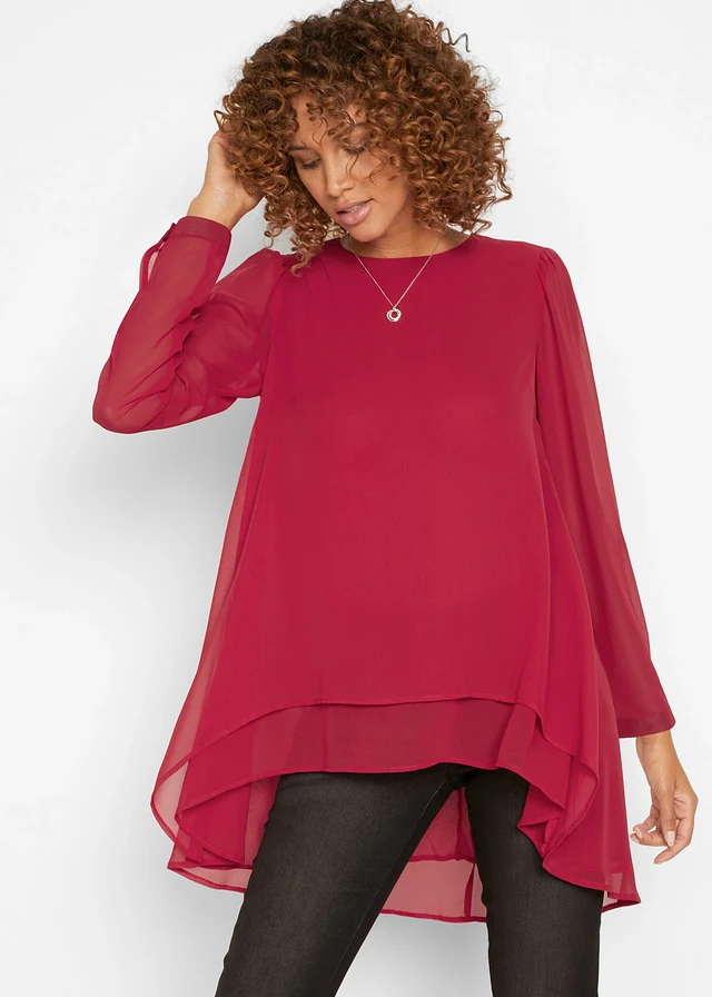 Tunique plus longue derrière • rouge carmin • product-page.page-title-suffix
