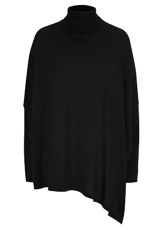 Oversized coltrui poncho met asymmetrische snit