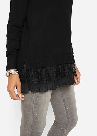 Pull fluide en fine maille • noir • Boutique bonprix