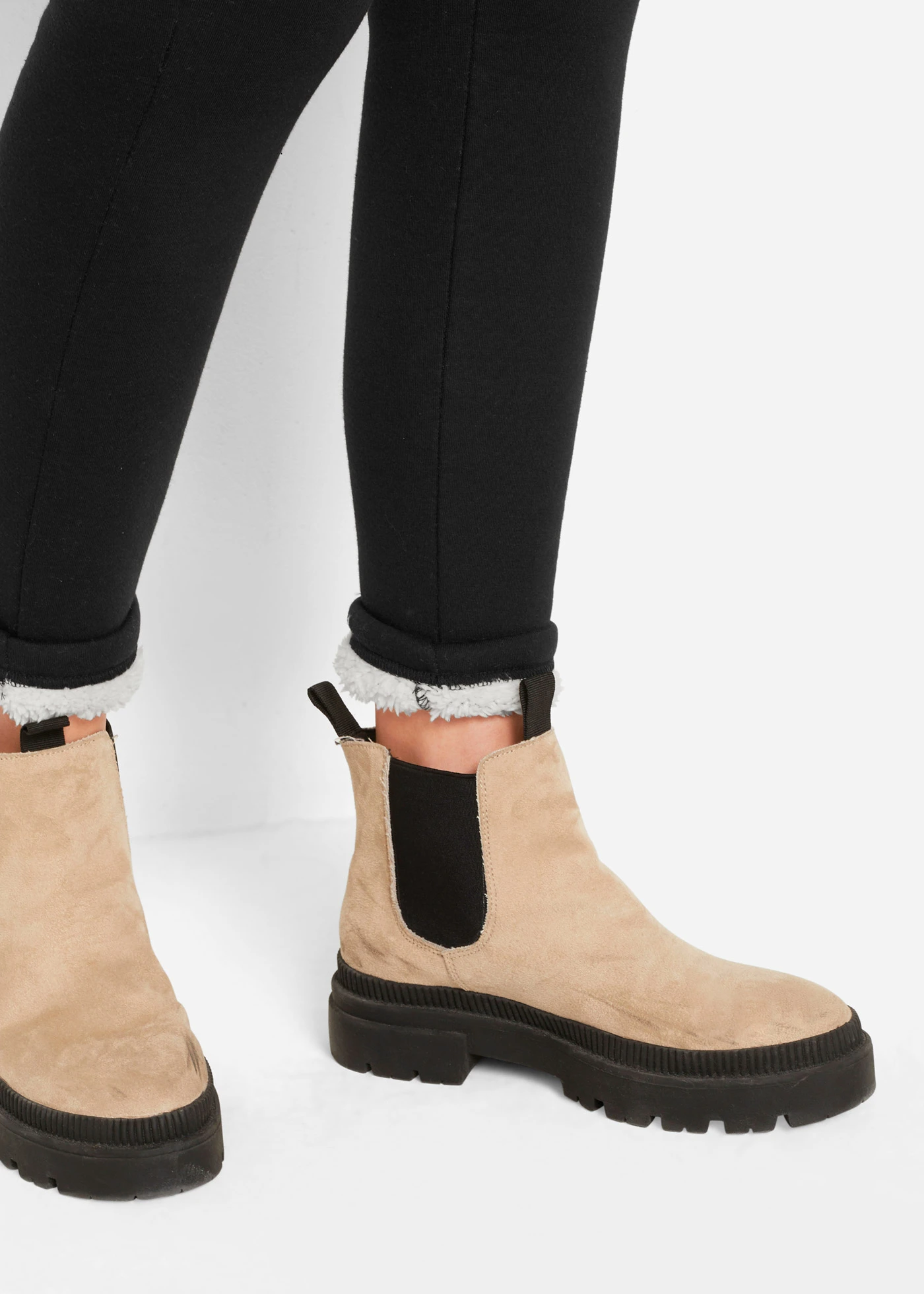 Thermolegging met teddy voering • zwart • bonprix online shop