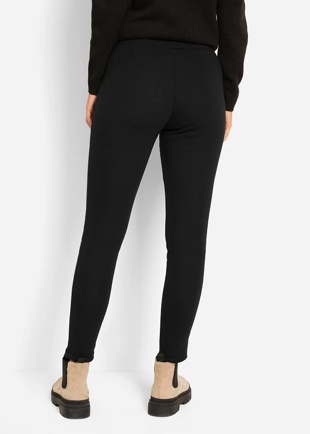 Legging chaud avec doublure peluche, Couleur: noir