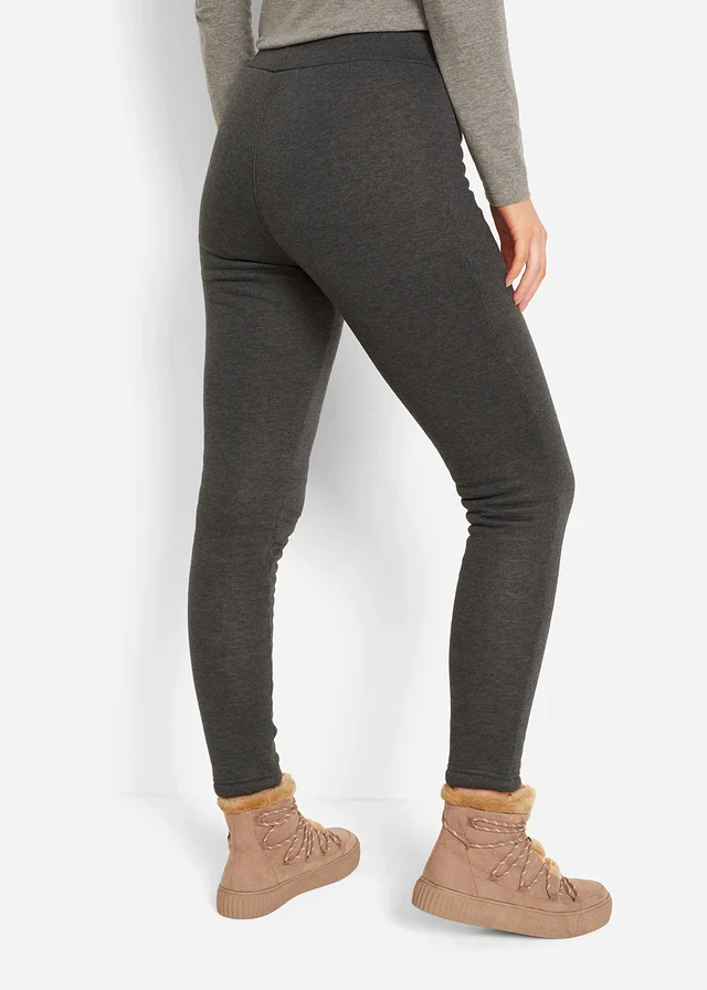 Thermo legging Teddy-szőrme béléssel • antracitszürke melírozott • bonprix áruház