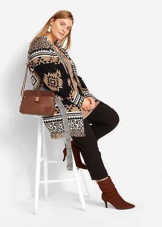 Longshirt met viscose, Kleur: taupe