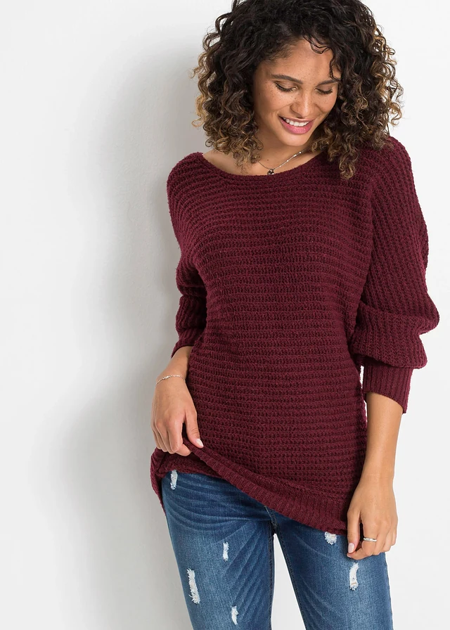 Pull, Couleur: rouge érable chiné