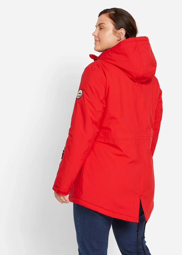 Waterdichte outdoor parka met capuchon, Kleur: dieprood