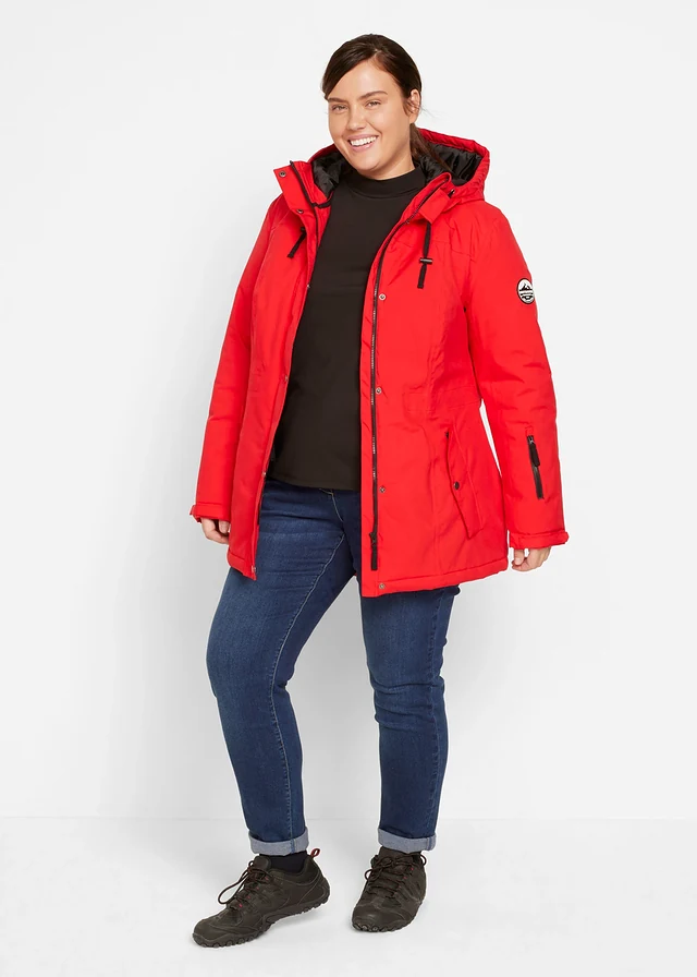 Parka technique et imperméable à capuche, Couleur: rouge profond