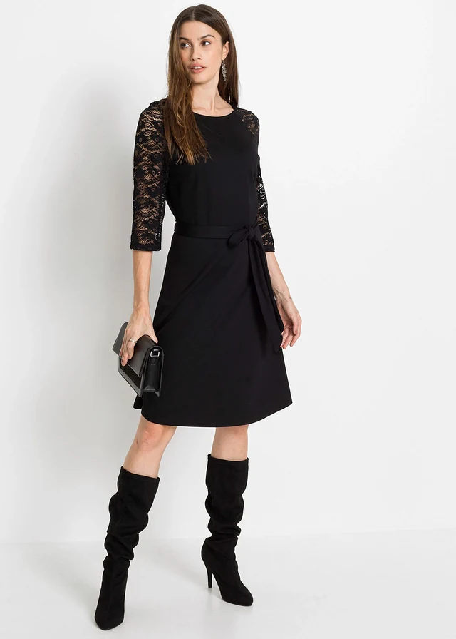 Robe en jersey, Couleur: noir