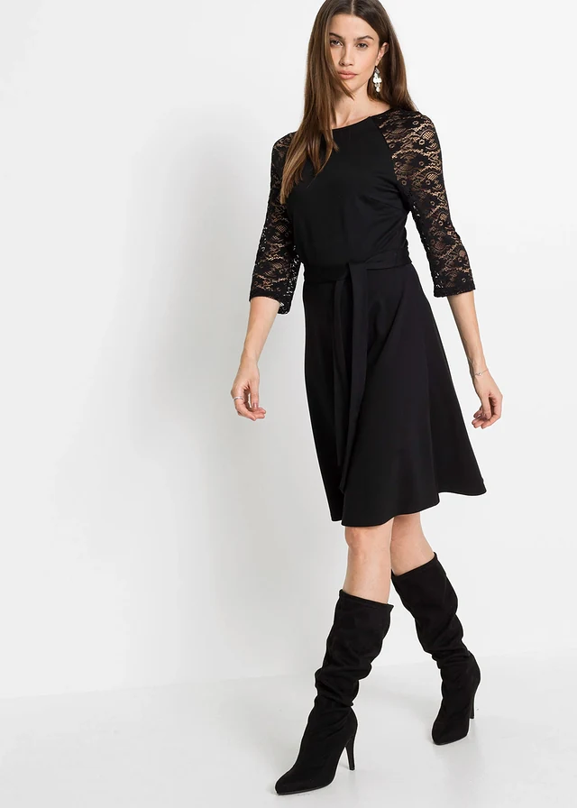 Robe en jersey, Couleur: noir