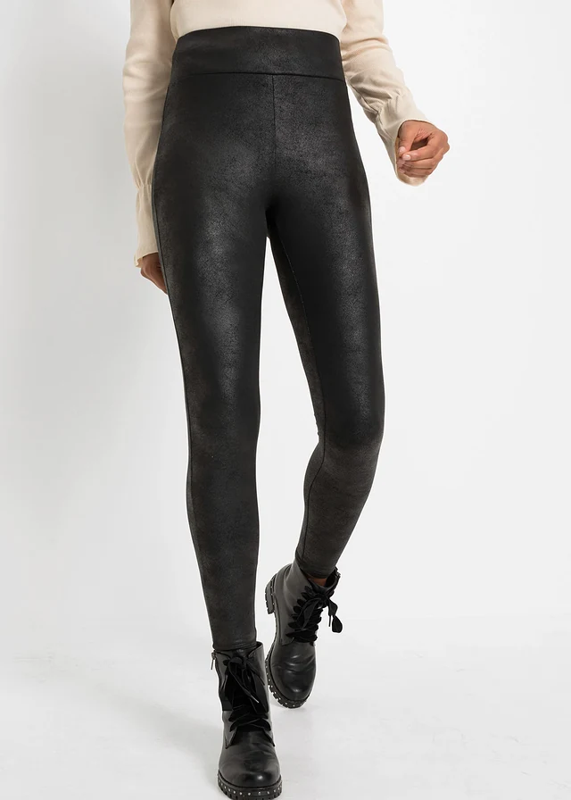 Thermo legging met coating, Kleur: zwart