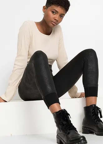 Termo legíny s povrchovou úpravou • černá • bonprix obchod