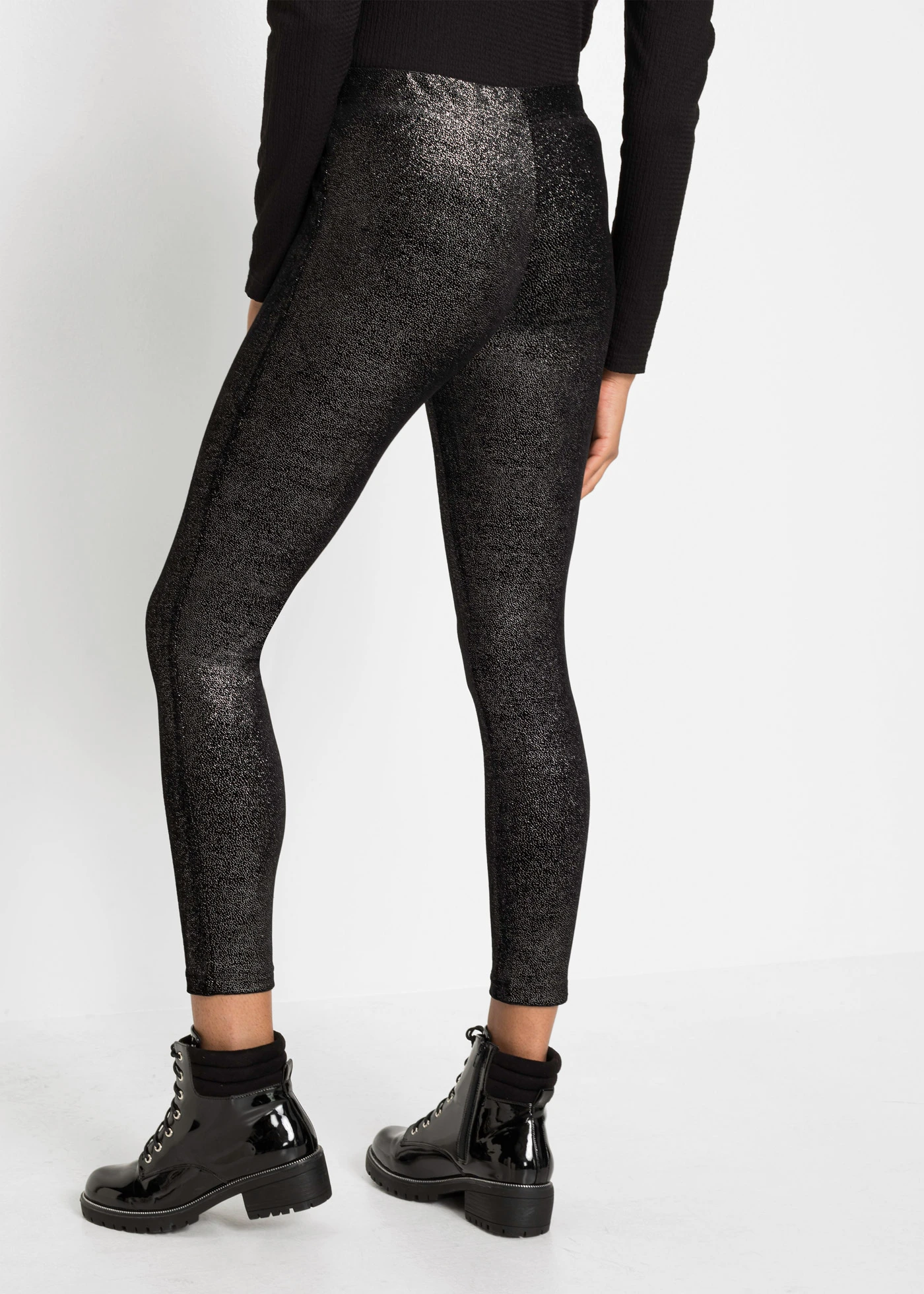 Legging scintillant en velours • noir/argenté • Boutique bonprix