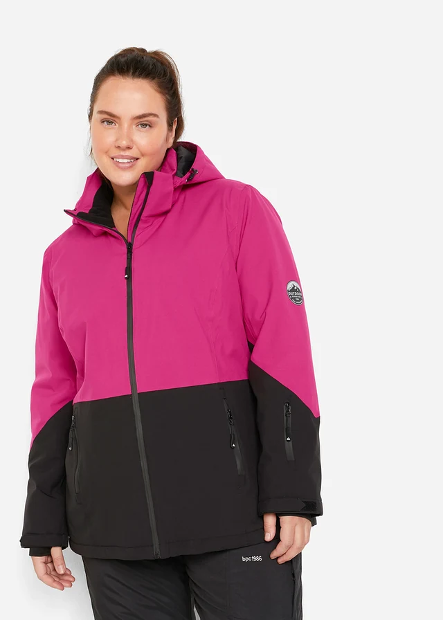 Outdoor jas van gerecycled polyester, Kleur: magnoliapink - zwart