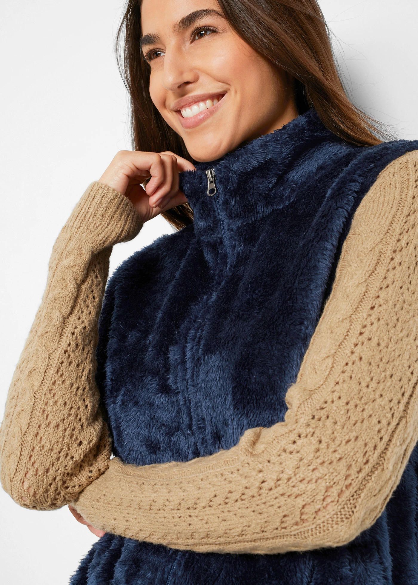 Teddy fleece bodywarmer • middernachtblauw • bonprix online shop