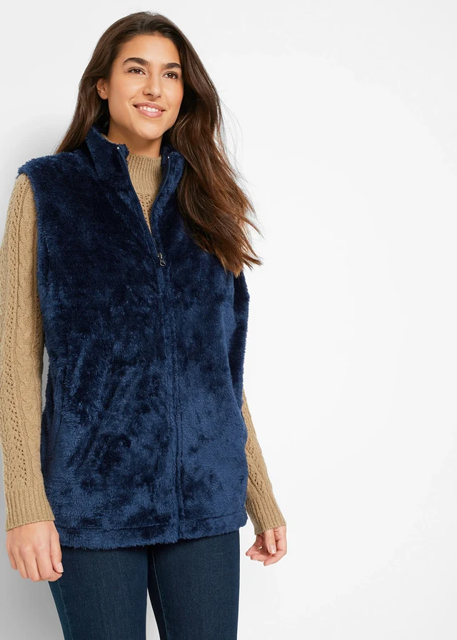 Gilet sans manches fourrure polaire • bleu nuit • product-page.page-title-suffix