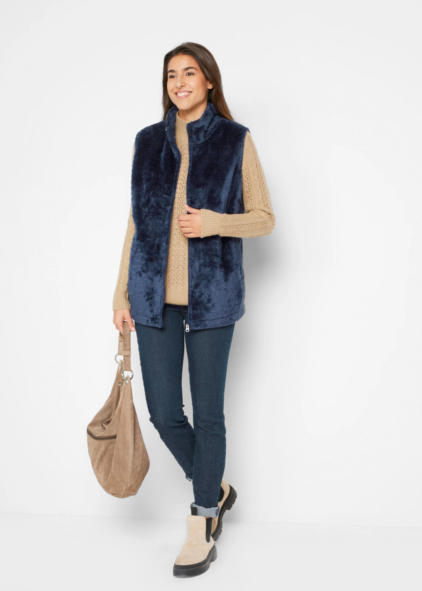 Gilet sans manches fourrure polaire • bleu nuit • product-page.page-title-suffix