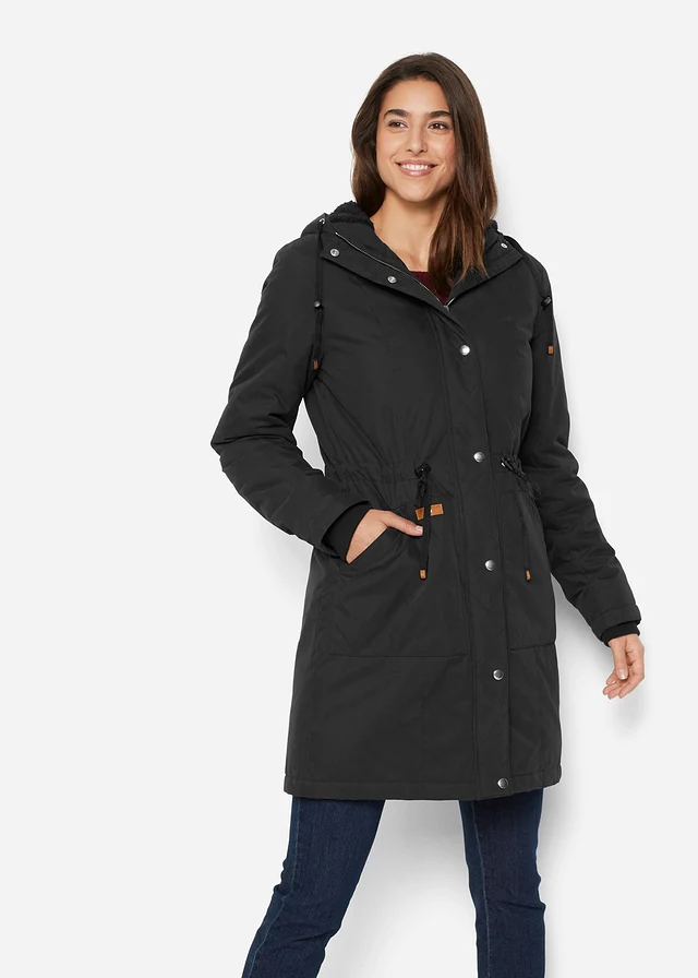 Parka doublée, Couleur: noir