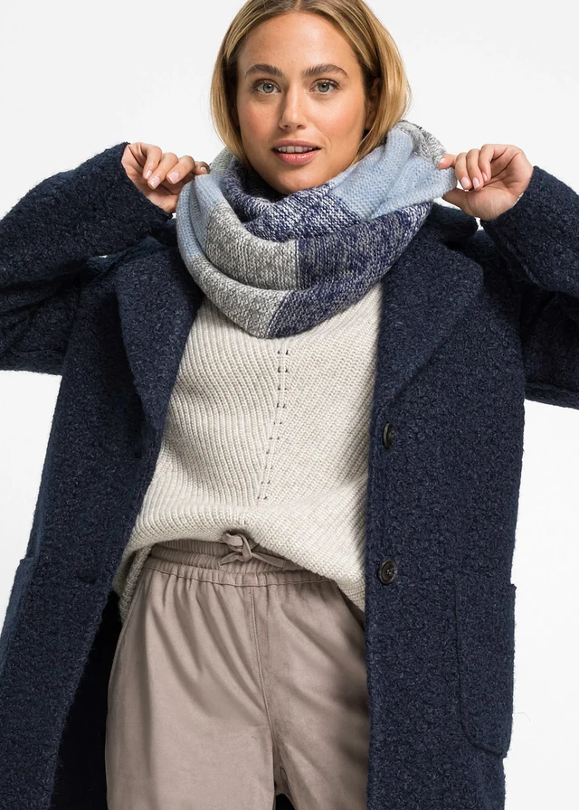 Snood, Couleur: bleu poudré/bleu profond/blanc cassé