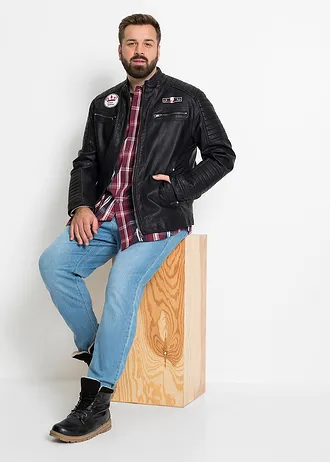 Overhemd met comfort fit, lange mouw, Kleur: esdoornrood geruit