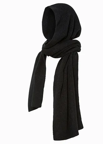 Écharpe-capuche brillante, Couleur: noir