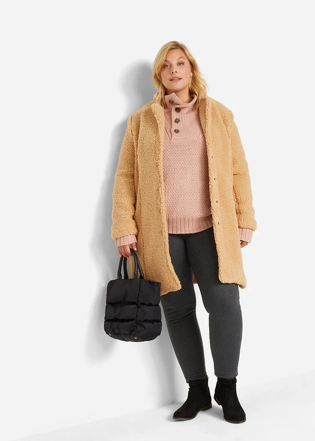 Legging chaud avec doublure peluche, Couleur: anthracite chiné