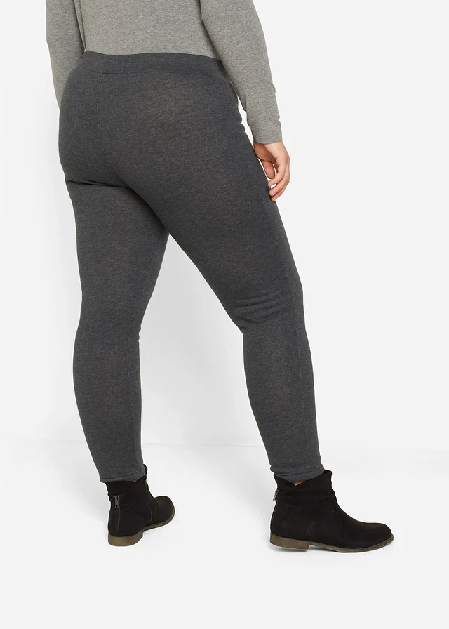 Legging chaud avec doublure peluche, Couleur: anthracite chiné