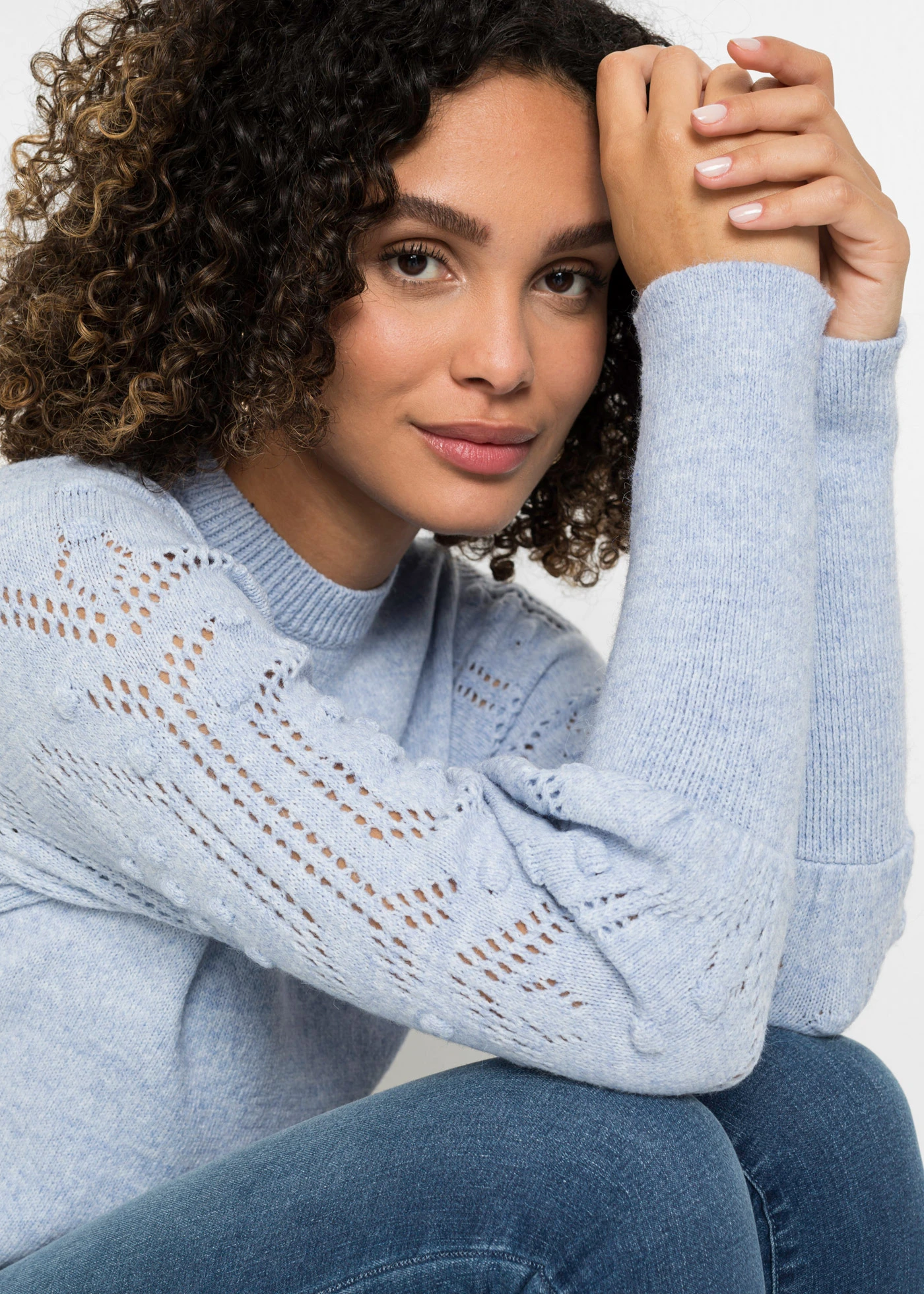 Pulover cu model ajurat • bleu • magazin bonprix