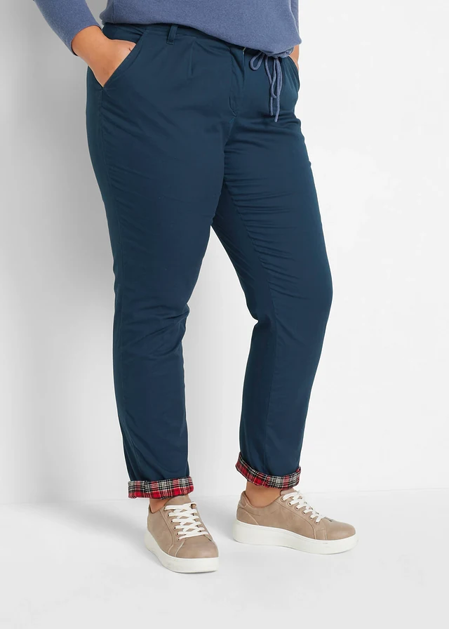 Pantalon thermo chino, Couleur: bleu foncé
