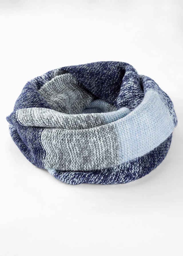 Snood, Couleur: bleu poudré/bleu profond/blanc cassé