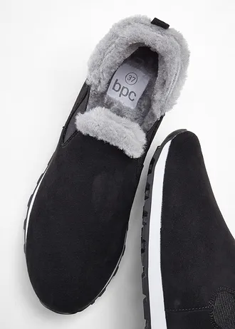 Pantofi sport slip-in căptușiți • negru • magazin bonprix
