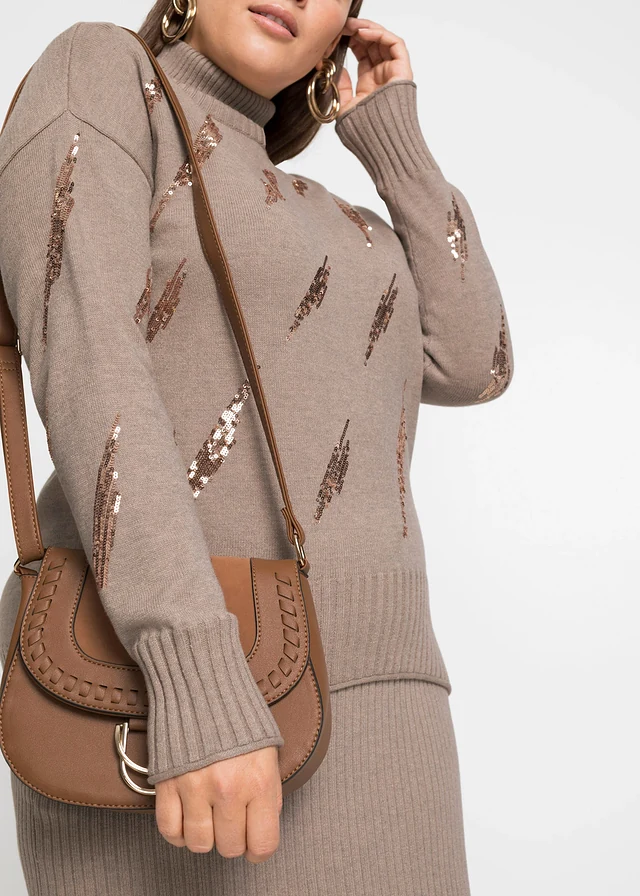 Oversized trui in een zachte viscosemix • lichtbruin gemêleerd plus size • product-page.page-title-suffix
