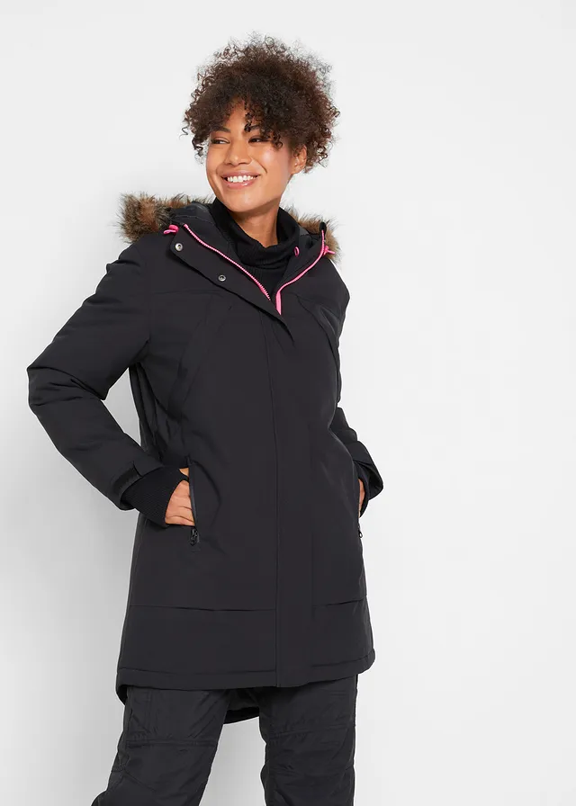 Parka imperméable et rembourrée, Couleur: noir