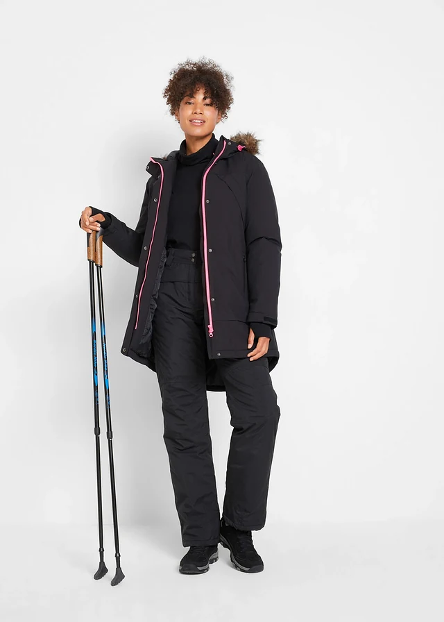 Parka imperméable et rembourrée, Couleur: noir
