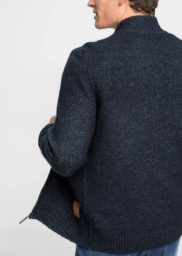 Veste en maille à col montant • bleu foncé chiné • product-page.page-title-suffix