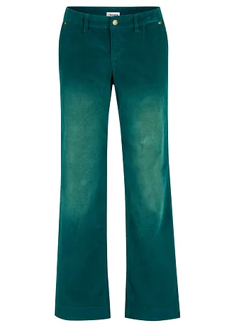 Pantaloni reiați cu stretch, largi