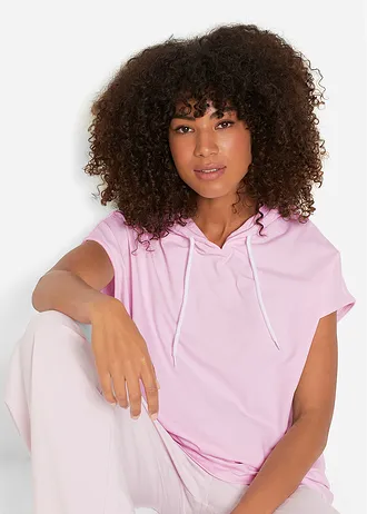 Bluza z kapturem oversize • pudrowy bez melanż • sklep bonprix