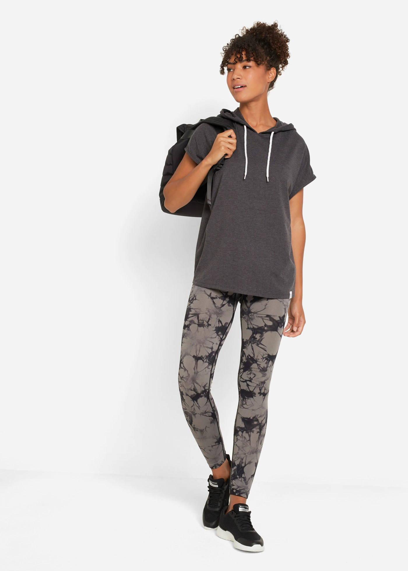 Bluza z kapturem oversize • antracyt melanż • sklep bonprix